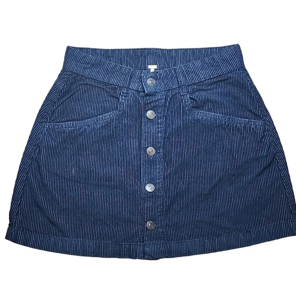 Free People Blue Corduroy Skirt - Picture 2 of 6